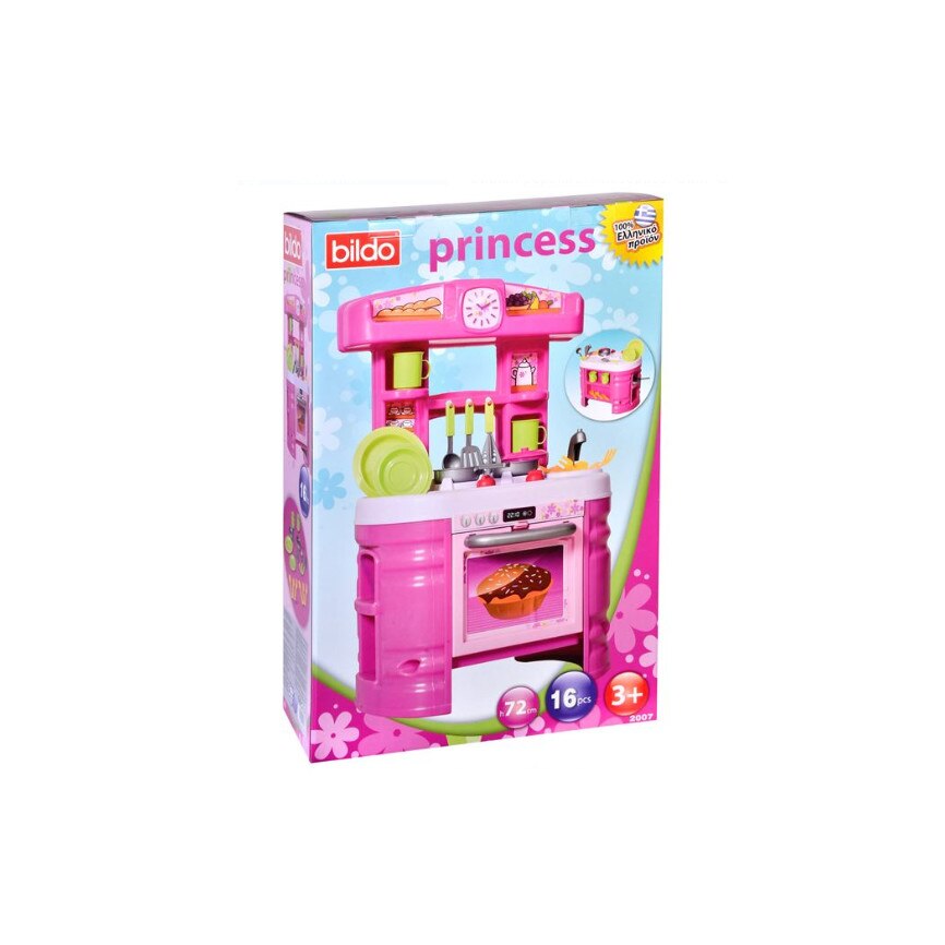 Set bucataria printesei, 16 accesorii, 72cm, multicolor, 3+